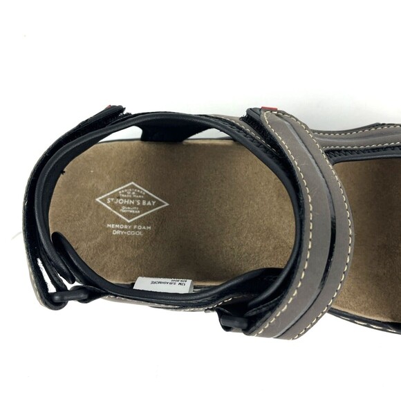 Men's Strap Sandals Brown Memory Foam Open toe Adjustable Beachwear Size 12 NEW - Picture 10 of 16